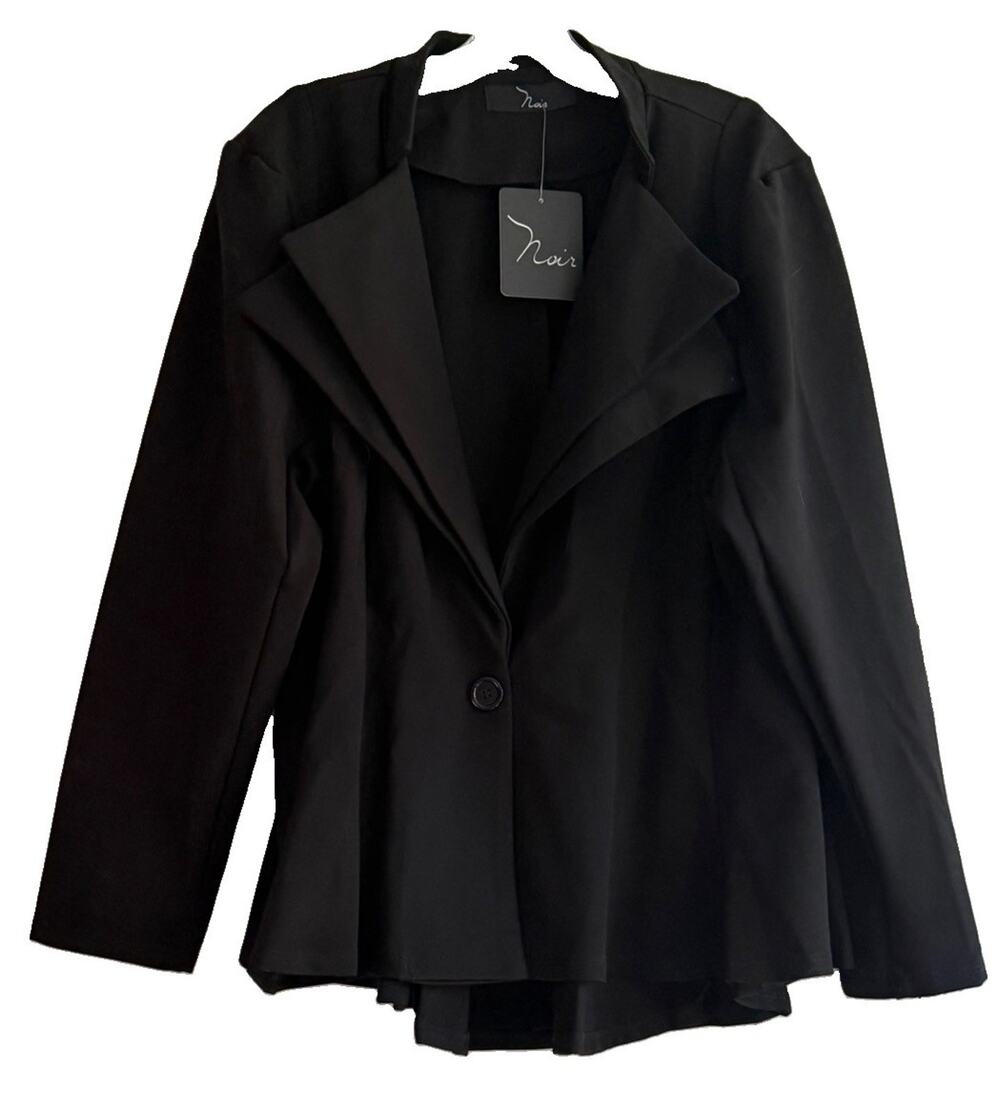 Noir Black Double Notch Lapel Peplum Blazer Womens 3X Stretch NWT USA